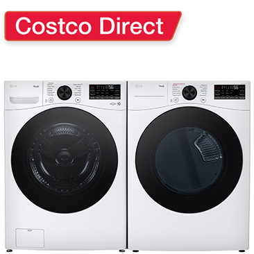 LG 4.5 cu. ft. Front Load Washer with TurboWash 360 and 7.4 cu. ft. Dryer with TurboSteam and Built-In Intelligence