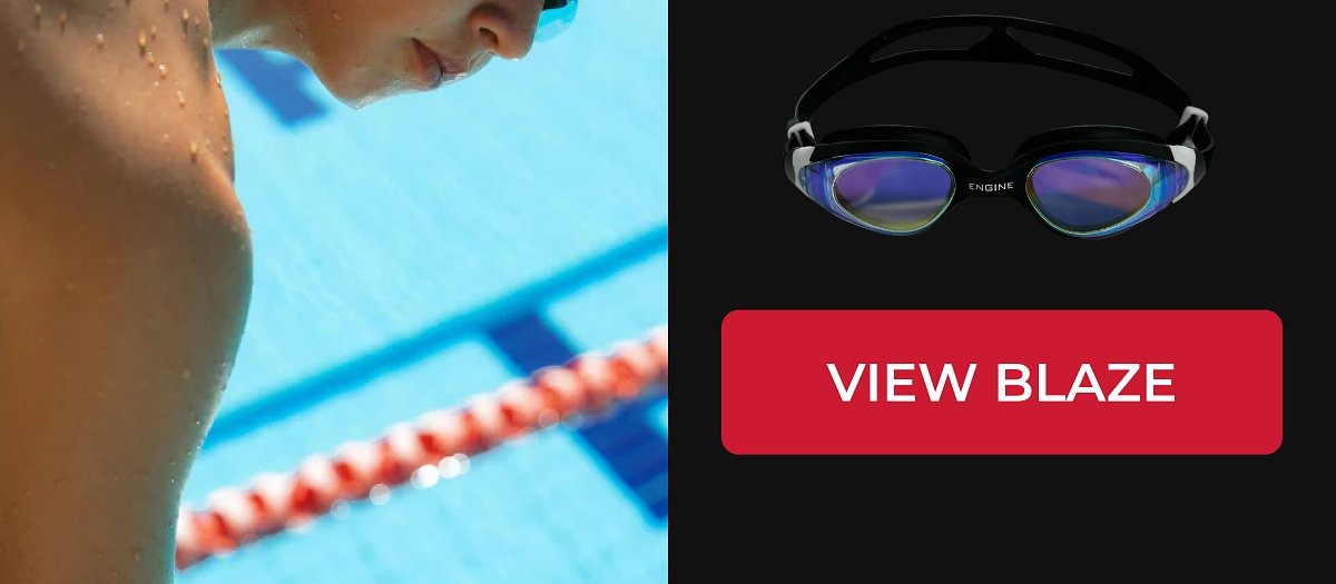 Goggles with text describing their features and usage for racing and training.