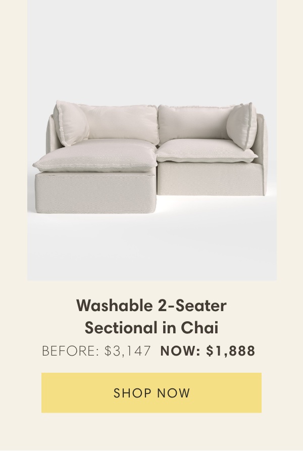Washable 2-Seater Sectional in Chai