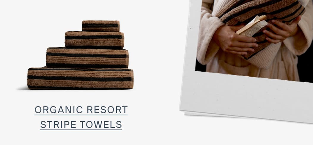 Organic resort stripe towels