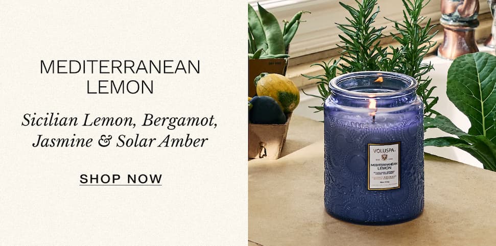 Mediterranean Lemon. Notes of Sicilian Lemon, Bergamot, Jasmine and Solar Amber. Shop Now.