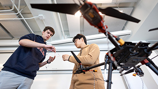 Students with drone