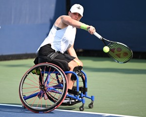 Player fist hitting forehand