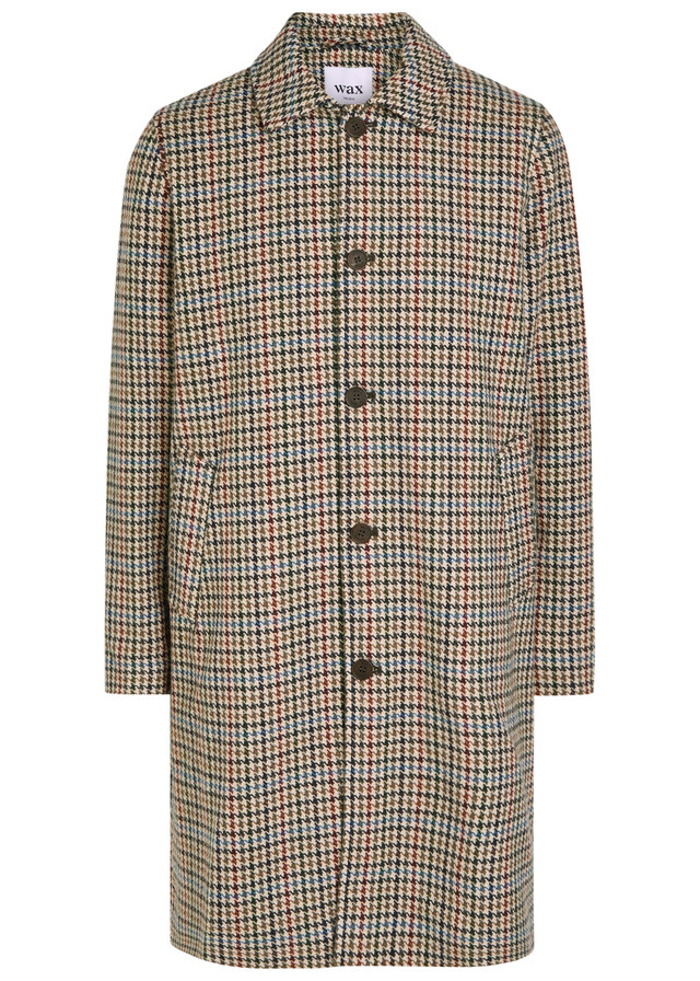 WAX LONDON Houndstooth wool-blend coat