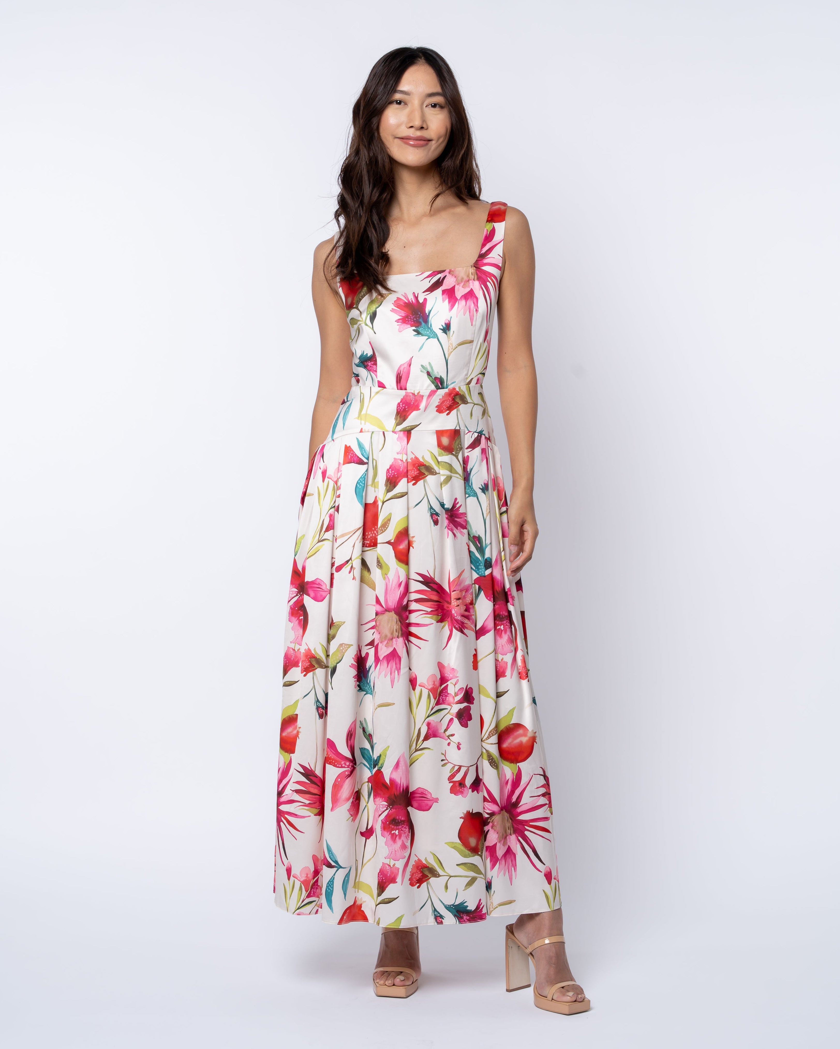 Image of Juno Floral Print Sleeveless Maxi Dress