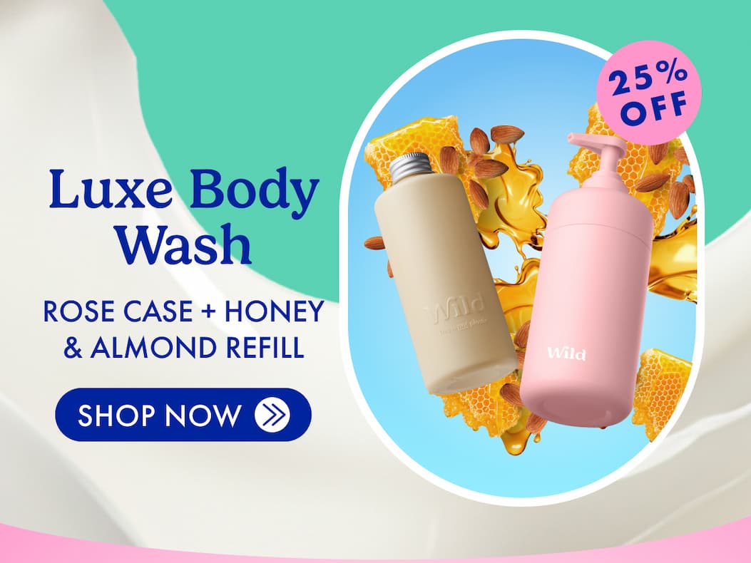 Luxe Body Wash: Rose Case + Honey & Almond Refill
