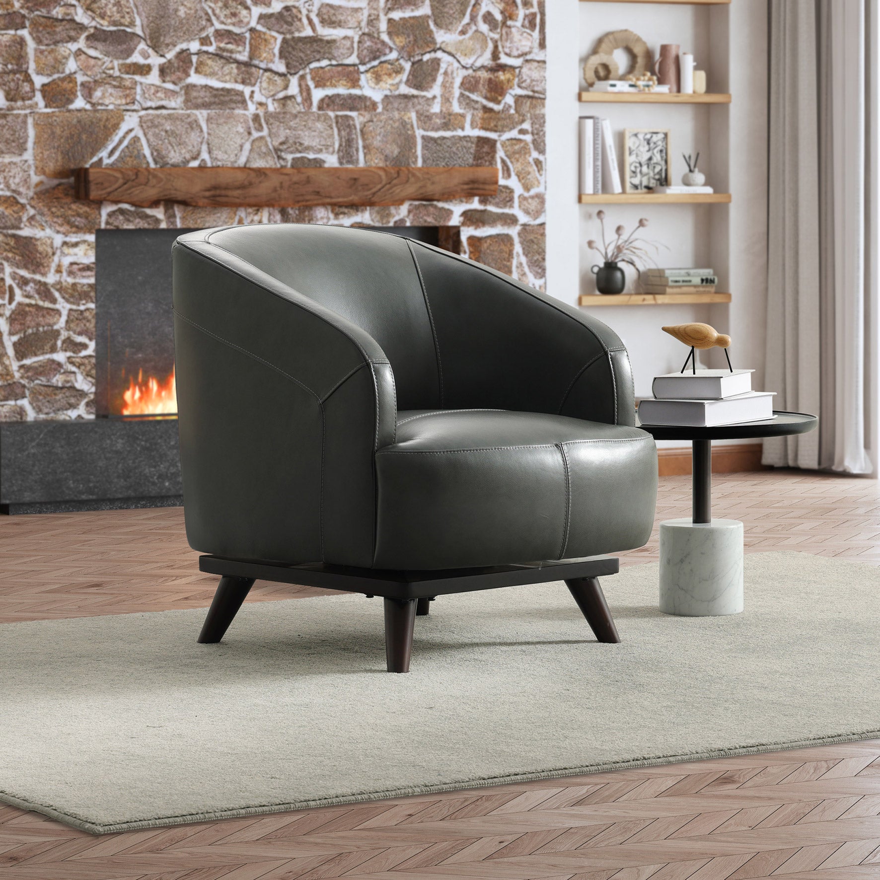 Wynne Leather 360 Swivel Chair