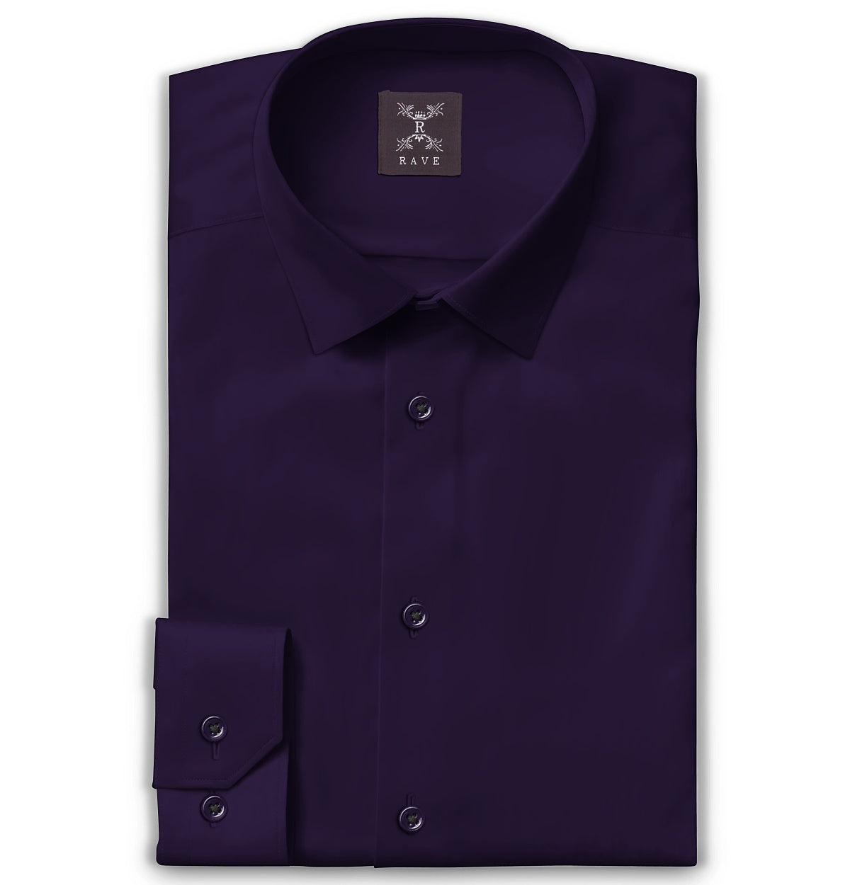 Image of Wrinkle-Resistant - Semi-Spread Collar - Long Sleeve - Deep Purple