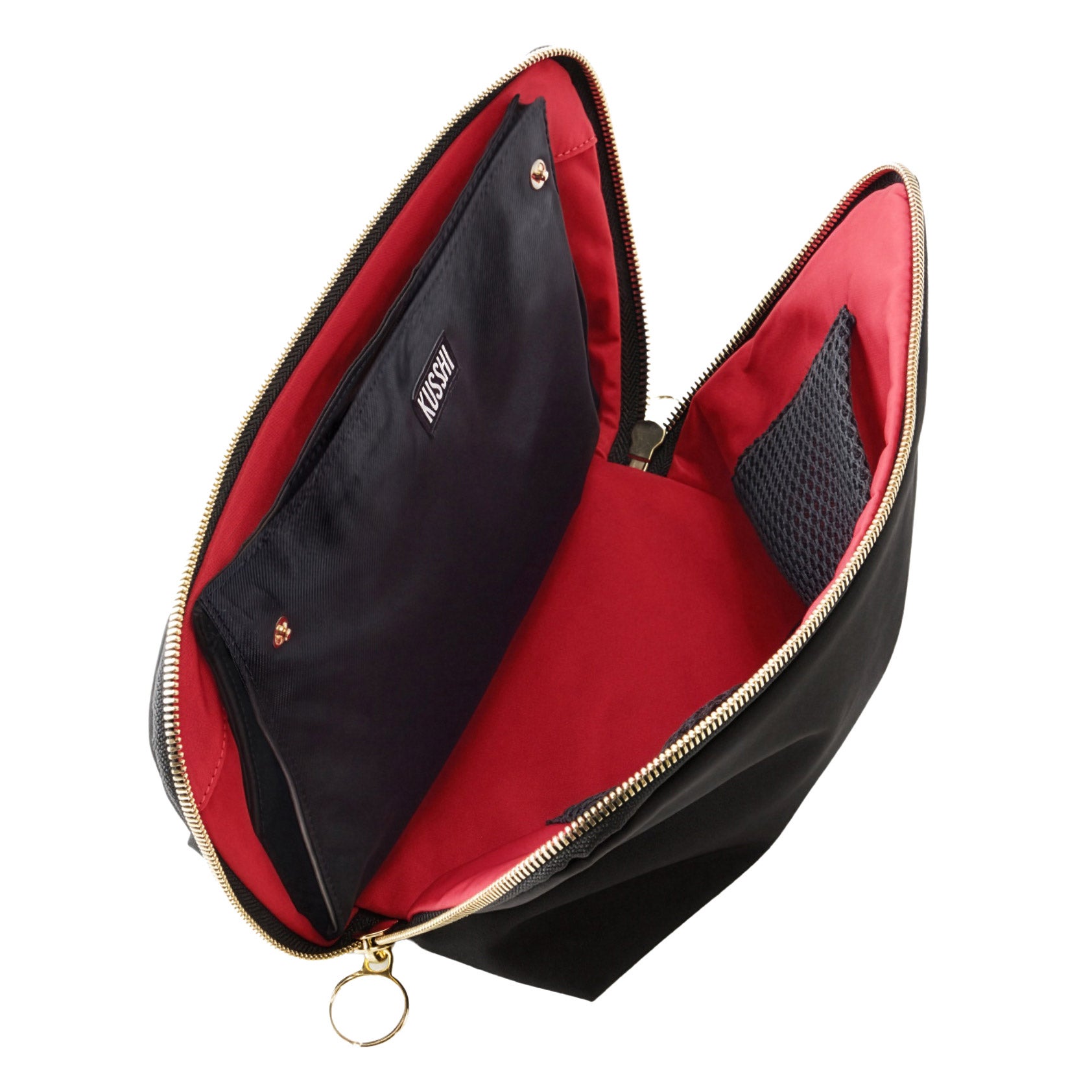 KUSSHI Signature Makeup Bag with Snap-In Brush Organizer
