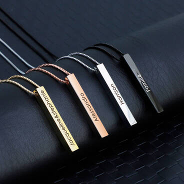 Personalised 3D Bar Necklace