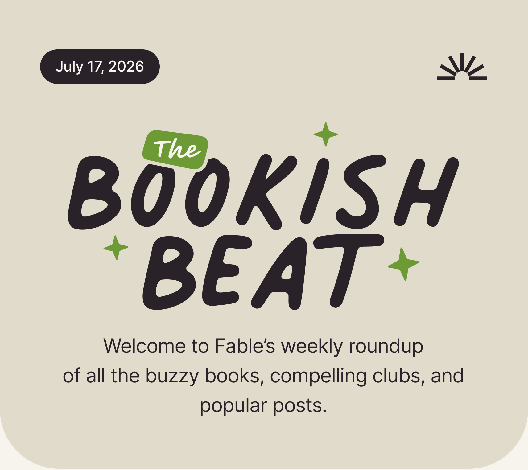 July 17th, 2026 Bookish Beat