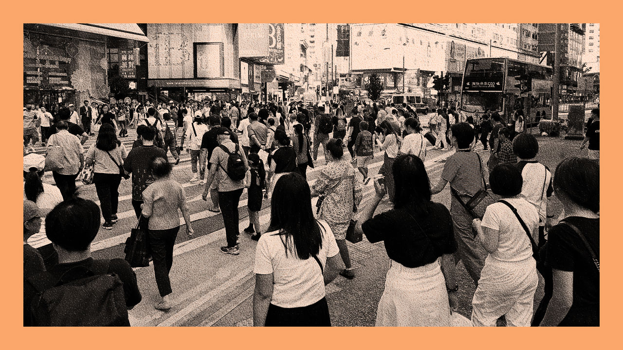 Busy shopping streets in Hong Kong