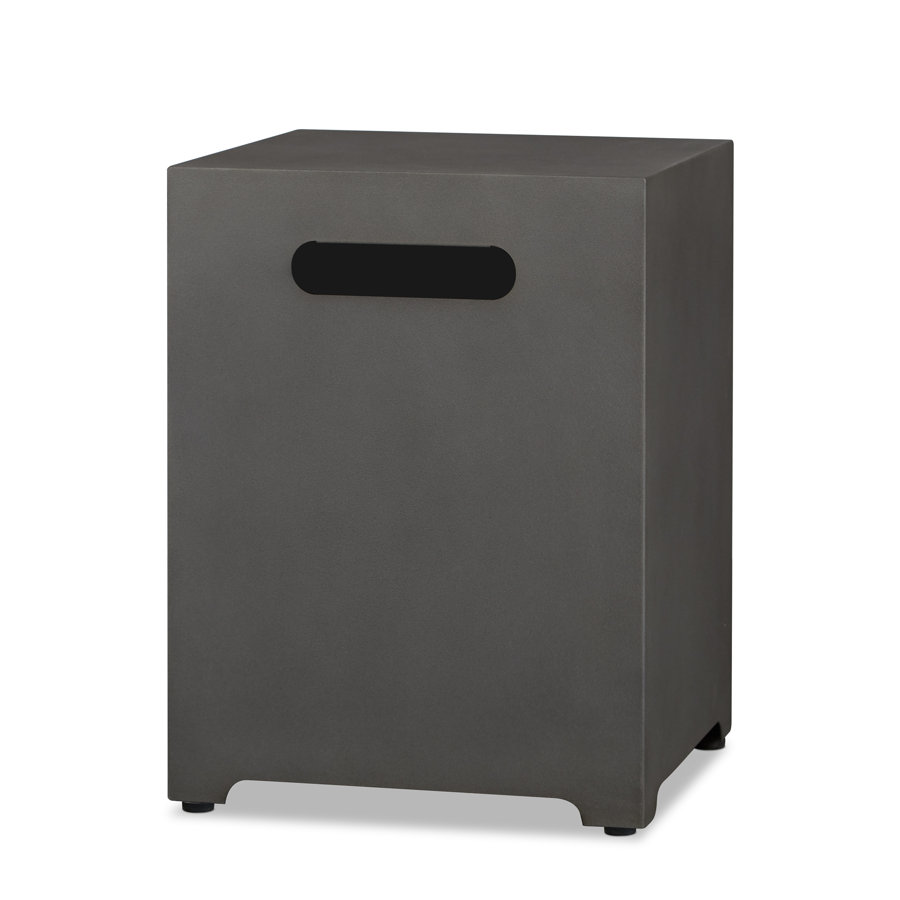 AEGEAN 20"H Square Metal Propane Tank Cover and Side Table by Real Flame