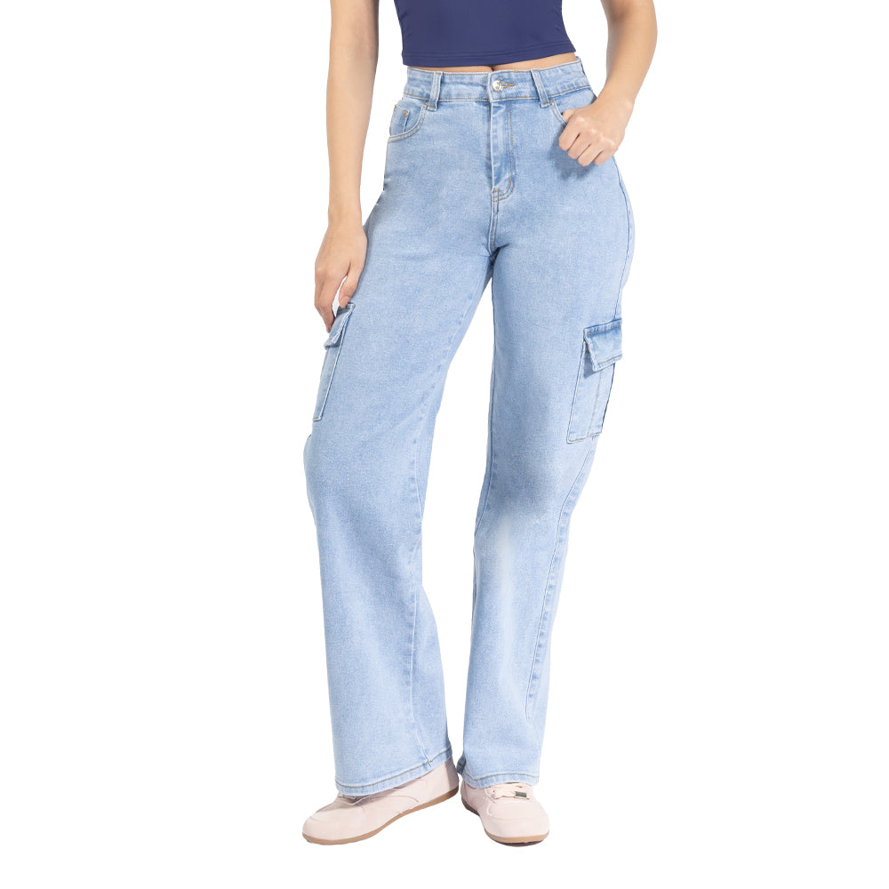 Jeans cargo wide leg Forever 21