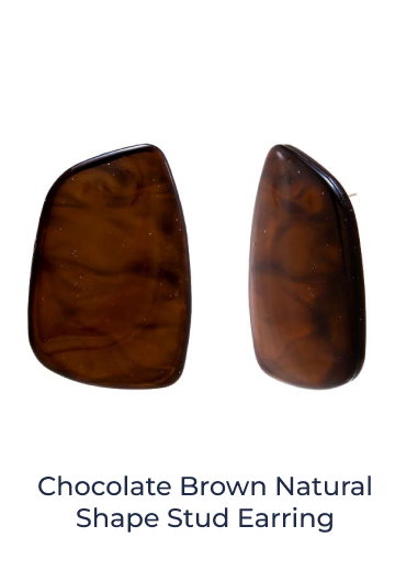 Chocolate Brown Natural Shape Stud Earring