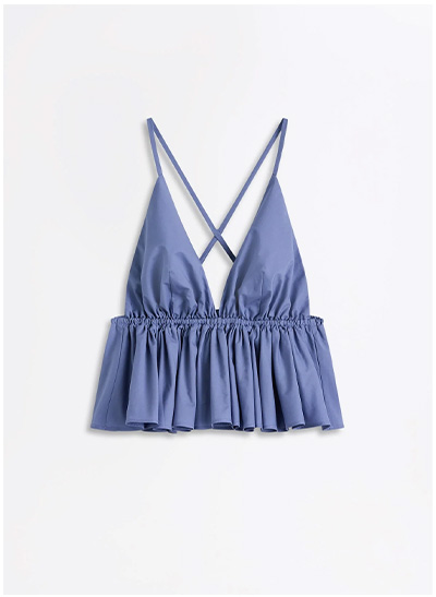 Parachute Cotton Ruffle Camisole Denim