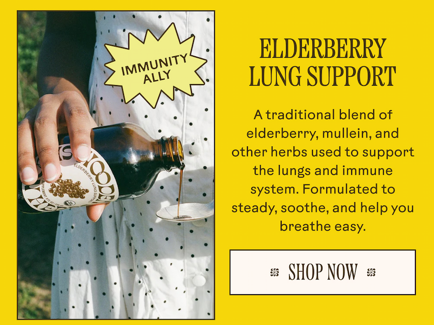 Elderberry Lung Support A traditional blend of elderberry, mullein, and other herbs used to support the lungs and immune system. Formulated to steady, soothe, and help you breathe easy.