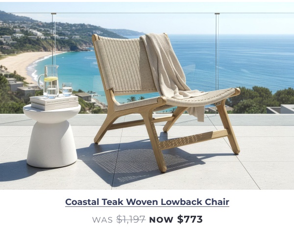 Coastal Teak Woven Lowback Chair