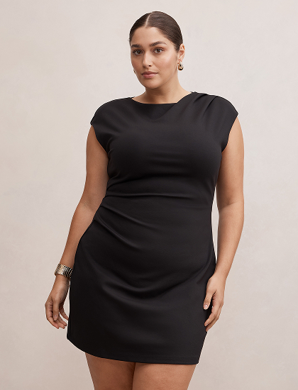 Carly Curve Sleeveless Tuck Mini Dress