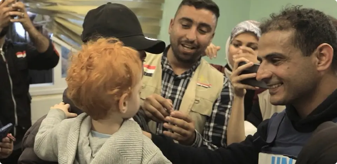 Evacuated Children Reunite With Their Families in Gaza