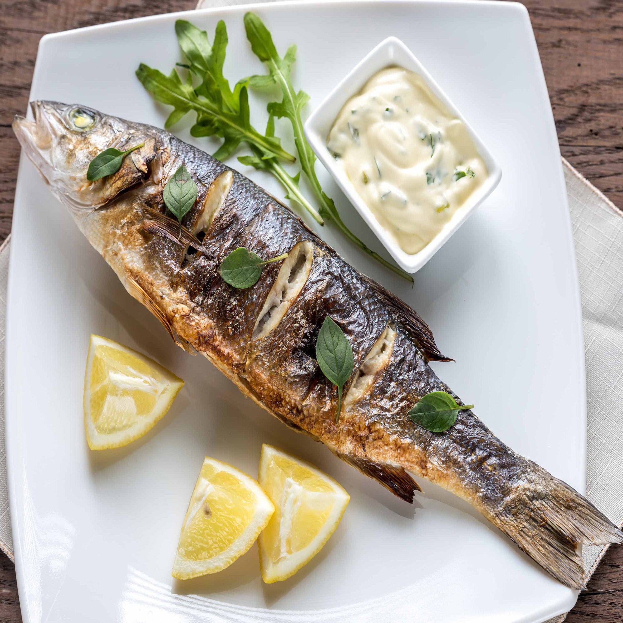 Whole Head On, Cleaned Branzino Fish (12-18 oz Per Fish), Min 7 Count, 10 lbs Total