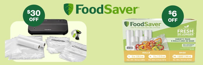 FoodSaver Machine and Bags $6-$30 off