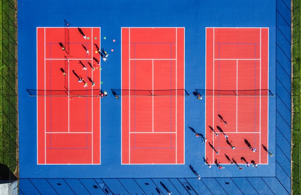 Three tennis courts