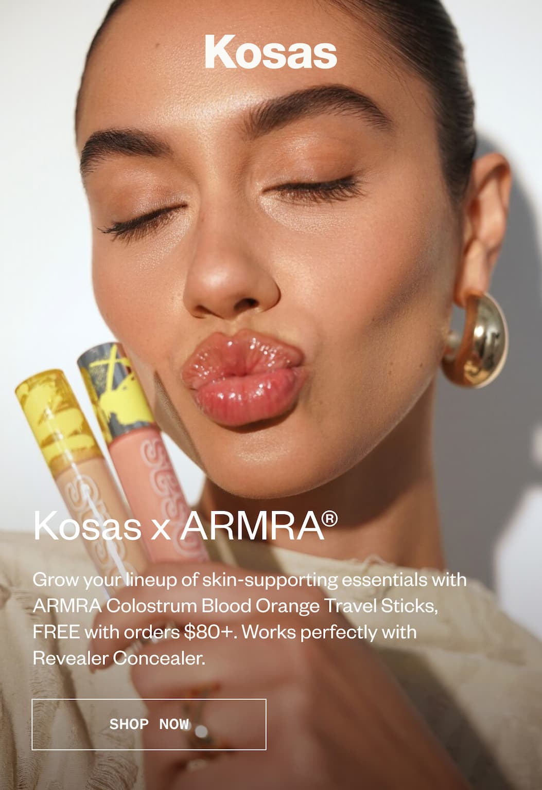 Grow your lineup of skin-supporting essentials with ARMRA Colostrum Blood Orange Travel Sticks, FREE with orders $80+. Works perfectly with Revealer Concealer.
