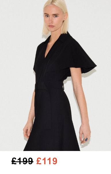 Cape Sleeve Belted Shirt Dress