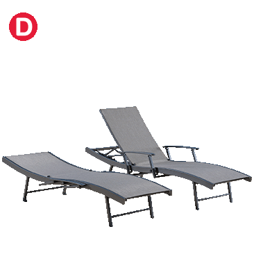 SunVilla Commercial Sling Chaise Lounge with Adjustable Armrests