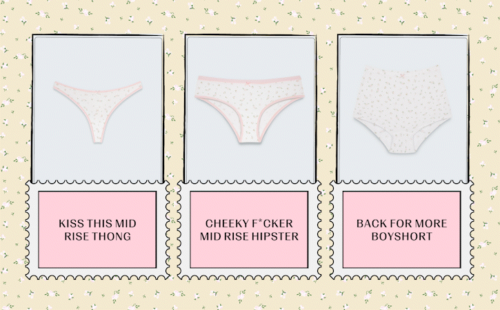 Gif of panties in different styles