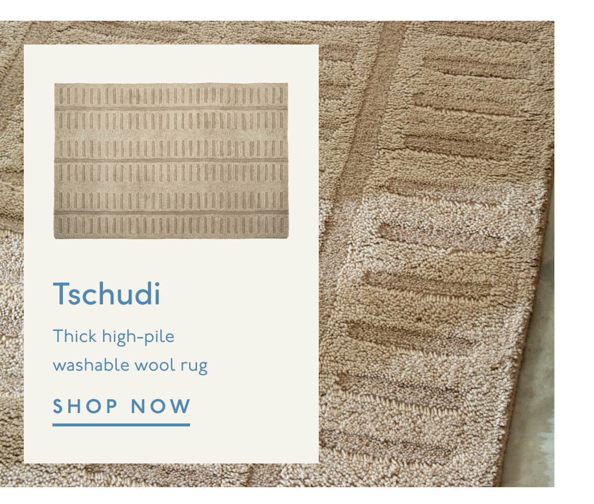 Tschudi | Thick high-pile washable wool rug | SHOP NOW
