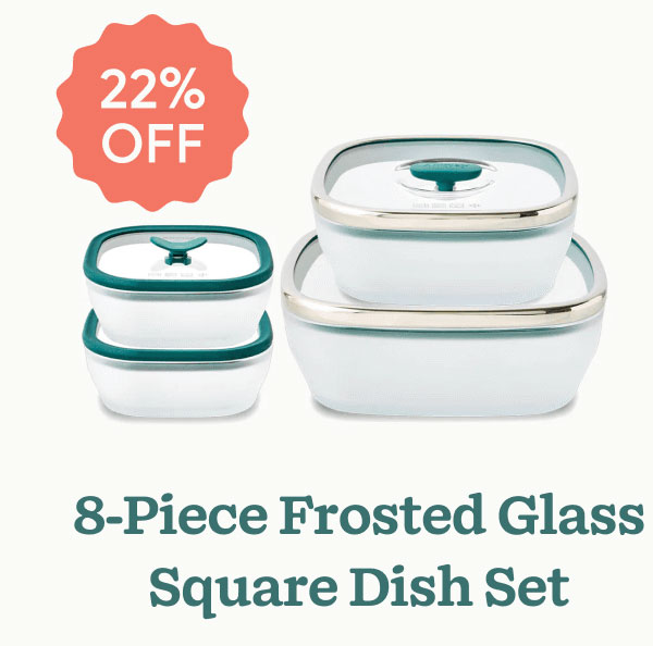 8-Piece Frosted Glass Square Dish Set