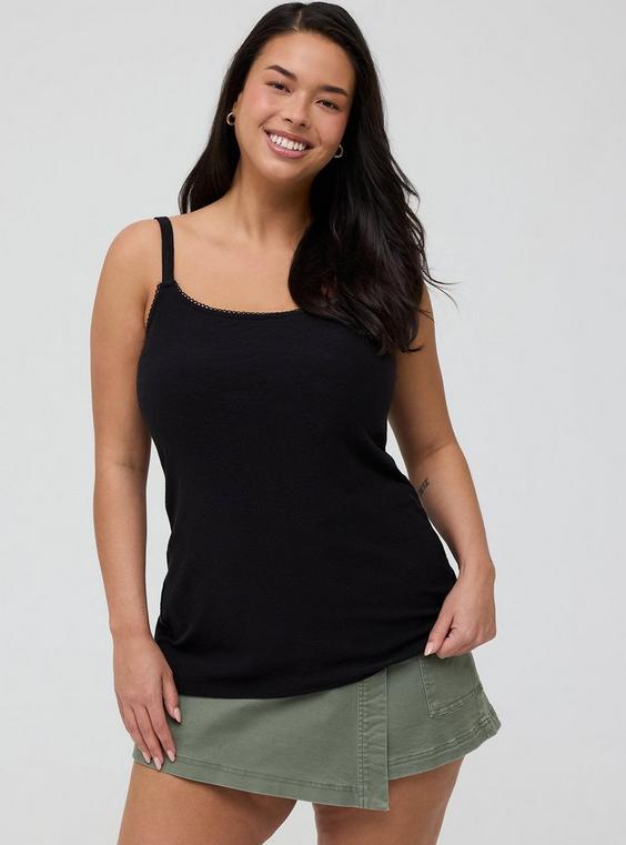 Cotton Stretch Eyelet Cami