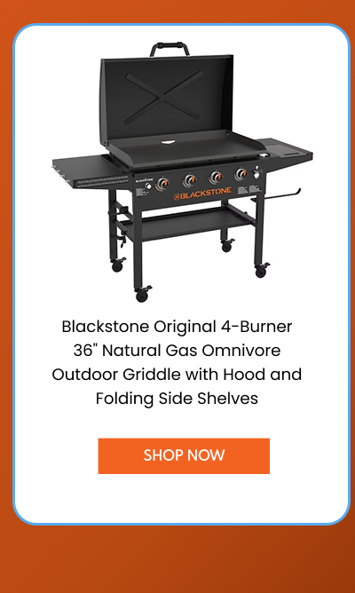  Blackstone Original 4-Burner 36" Natural Gas Omnivore Outdoor Griddle with Hood and Folding Side Shelve