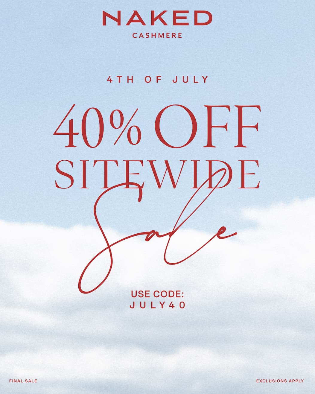 40% Off Sitewide Sale