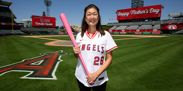 Angels Recognize Tomoko Sasaki as Annual Honorary Bat Girl