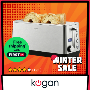 Kogan 4 Slice Long Slot Stainless Steel Toaster Product Image