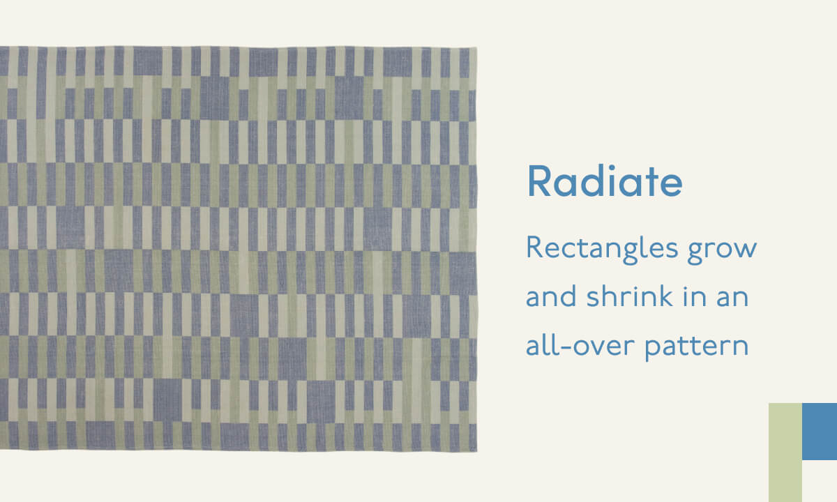 Radiate | Rectangles grow and shrink in an all-over pattern