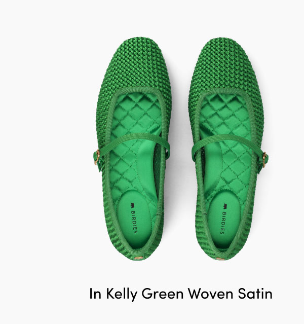 In Kelly Green Woven Satin