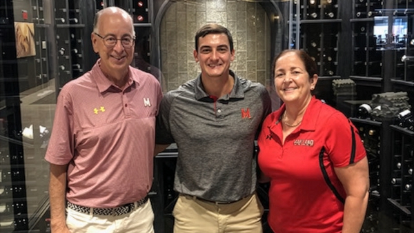 Stuart Bowers, Roman Puglise ’21 and Mary V. Perry