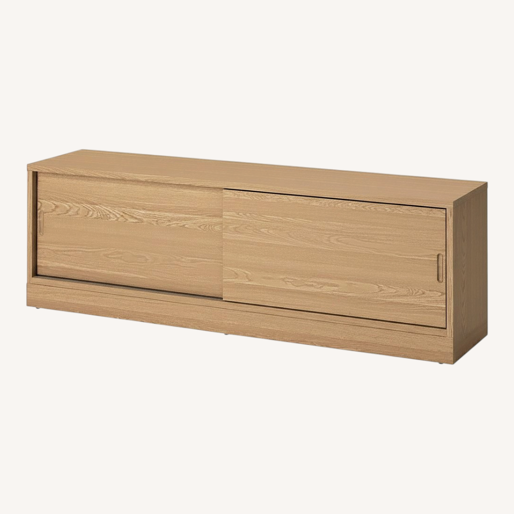 Image of Ikea Light Brown Wood Media Storage