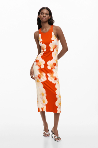 Side flowers dress