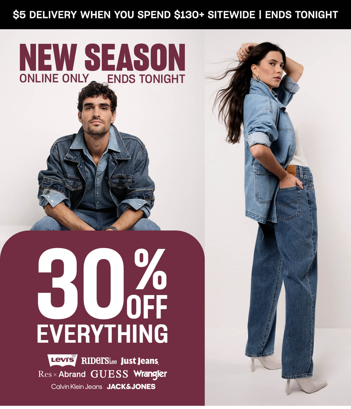 New Season. Online only, ends Monday. 30% off everything.