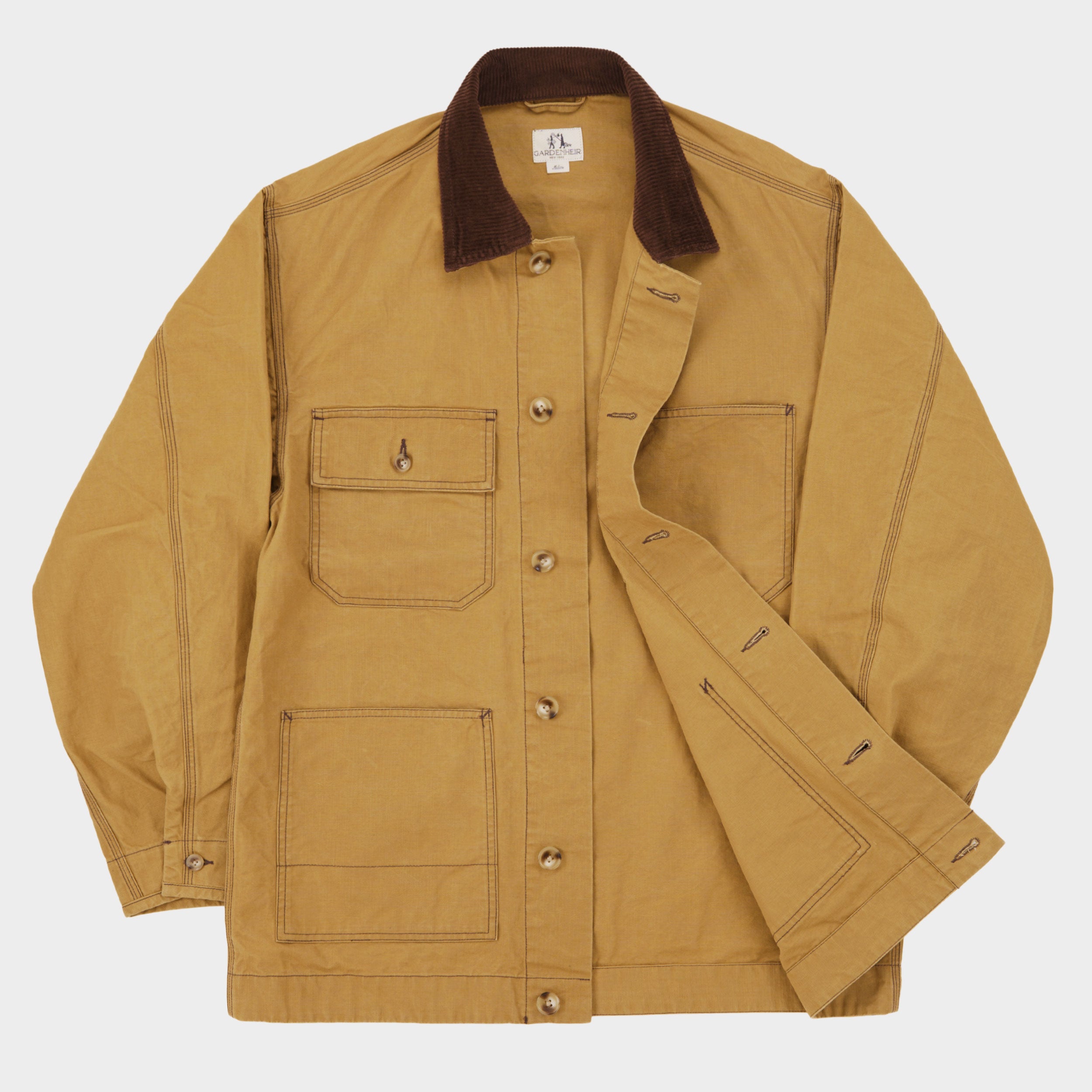 Image of Waxed Cotton Canvas Barn Jacket in Hay