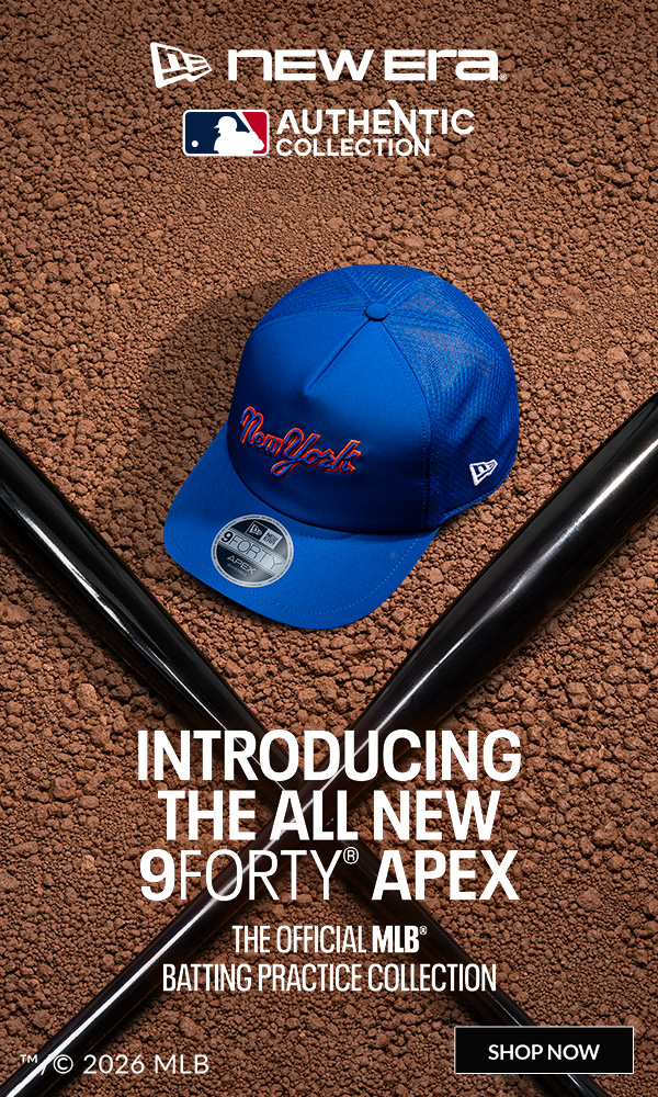 Introducing The All New 9Forty Apex | The Official MLB Batting Practice Collection. Shop Now.