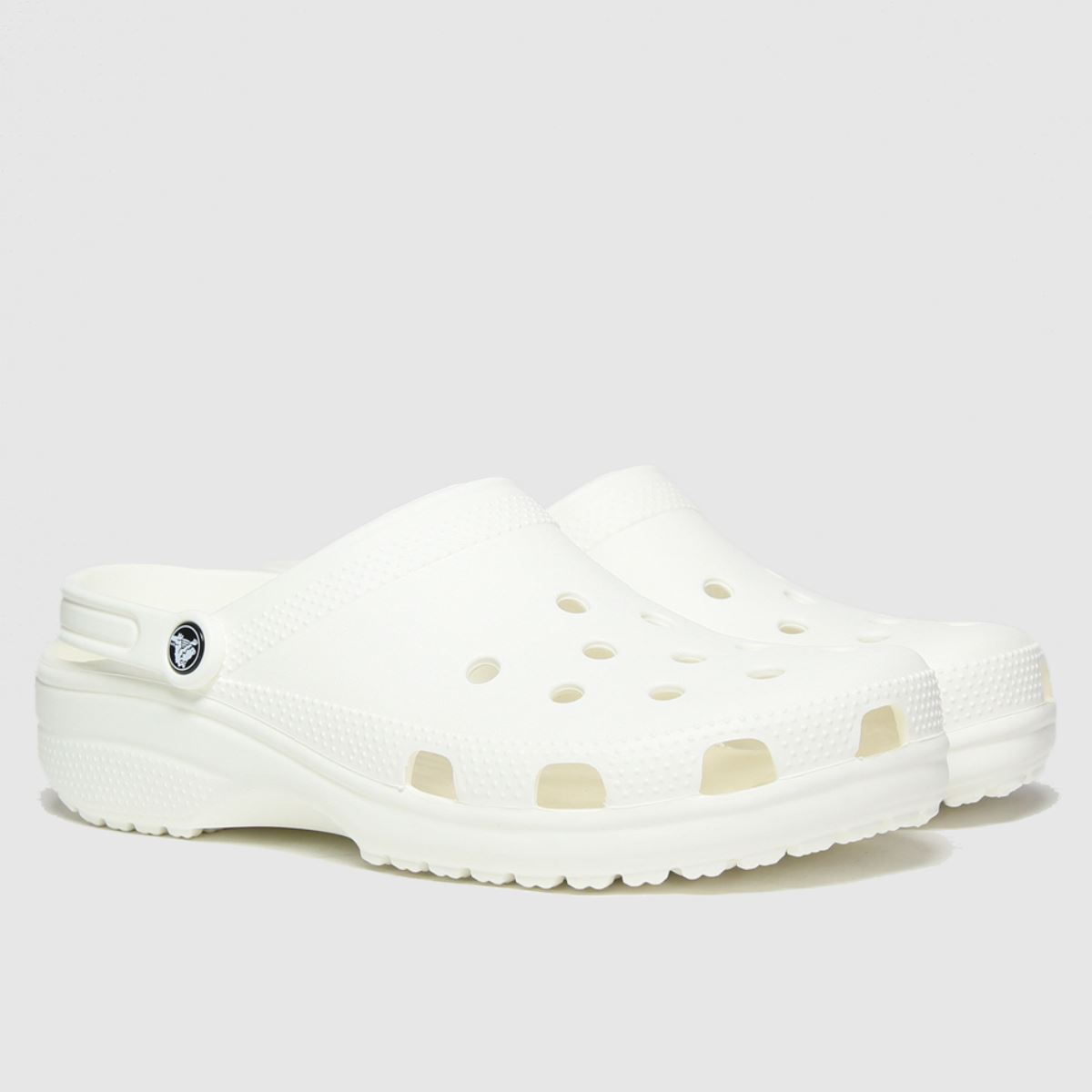 An image of white Crocs clog sandals