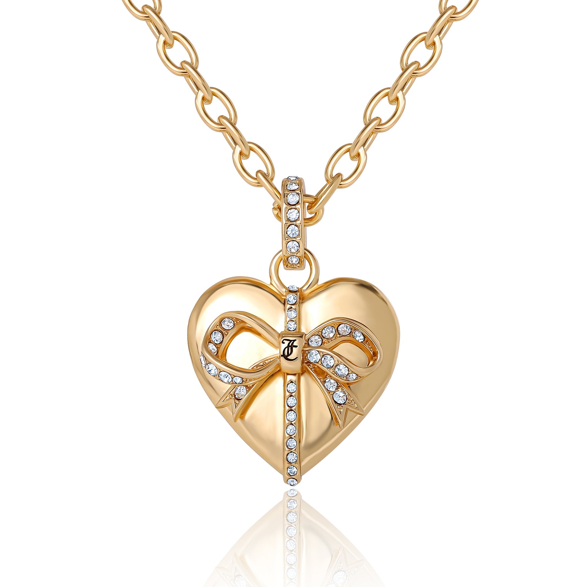 Image of Gold-Tone Heart Charm Necklace