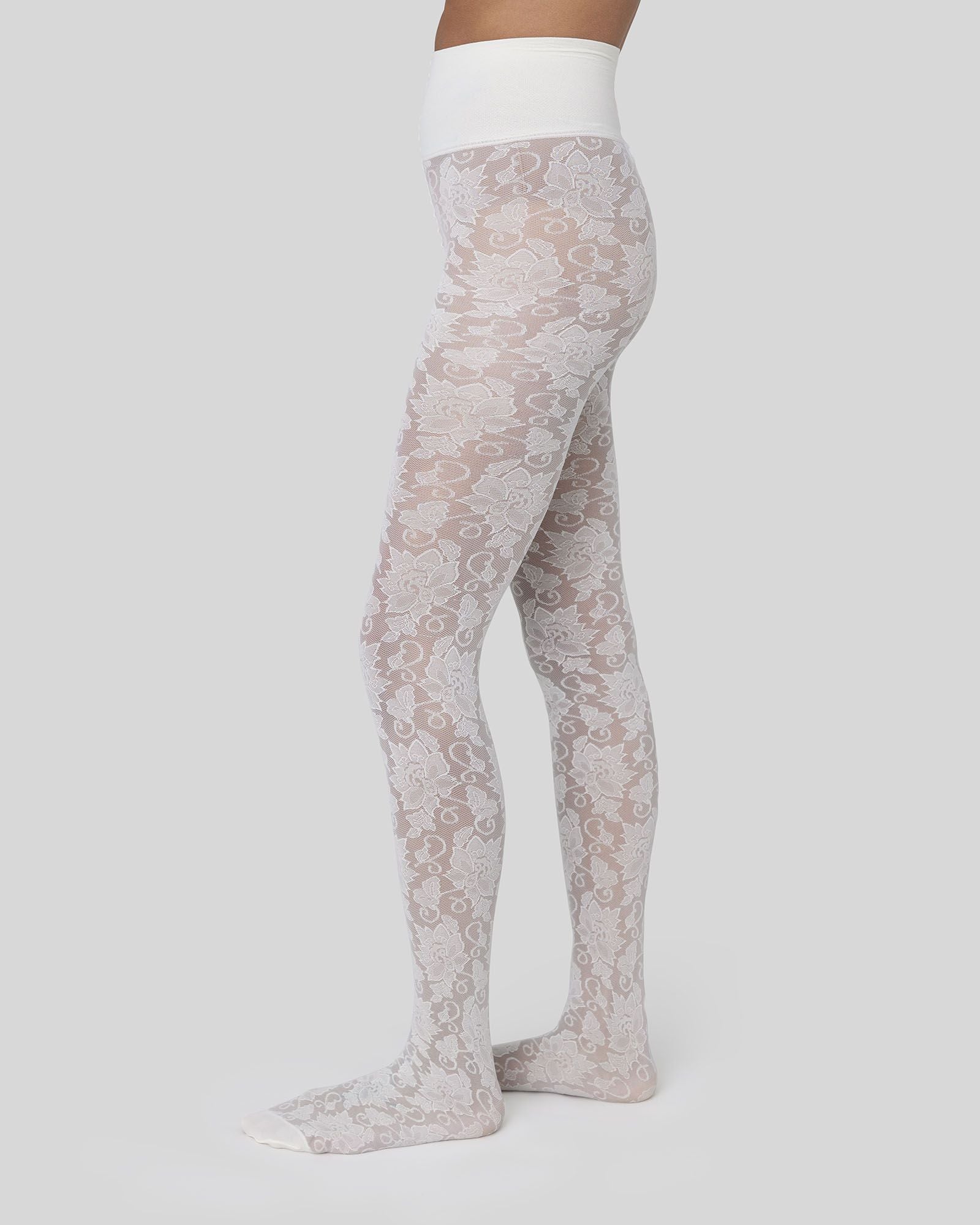 Lily Lace Tights Ivory