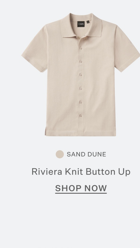Riviera Knit Button Up in Sand Dune